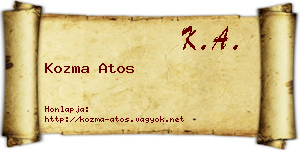 Kozma Atos névjegykártya